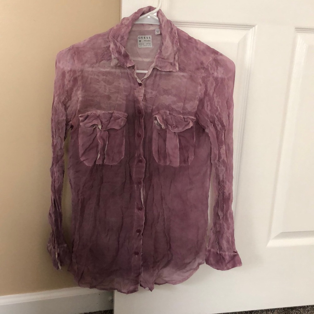 Silk button down shirt from guess